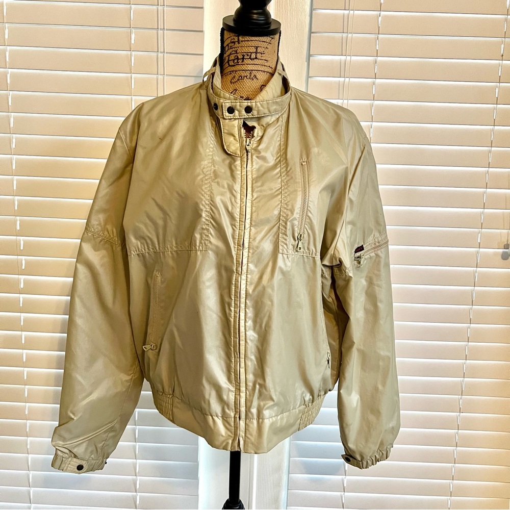 Vintage Turbo S Silton Cafe Racer Jacket Mens Size Large Beige Tan Windbreaker